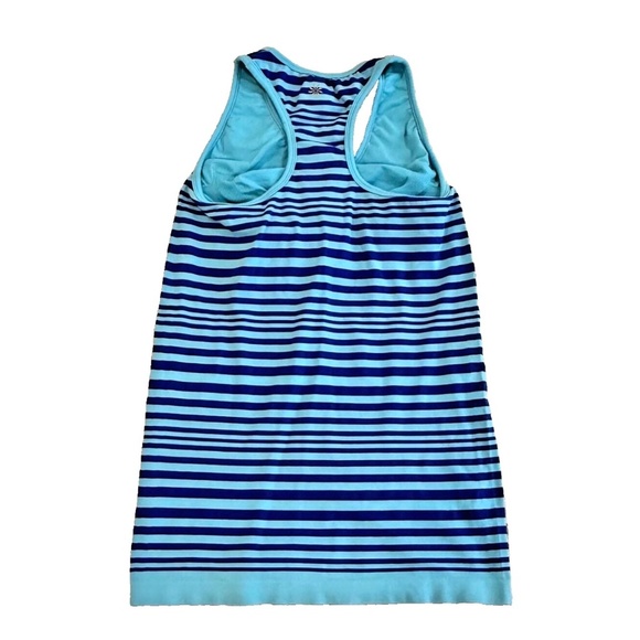 Athleta‎ Women's Striped Racer Back Workout Tank; Built-In Bra; Blue; Med. - Picture 5 of 5